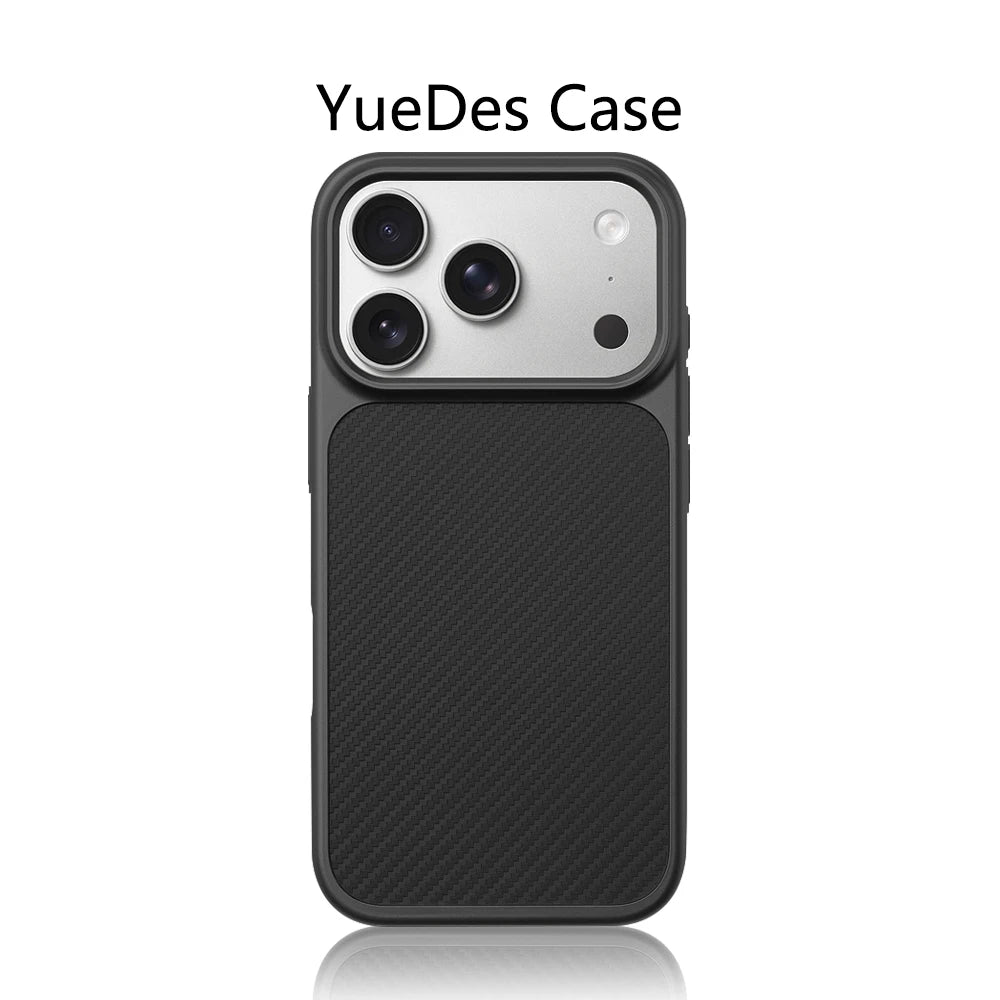 Luxury Business Carbon Fiber Pattern Hard PC Magnetic Case For iPhone 18 17 16 15 Pro Max For Magsafe Wireless Charging Cover