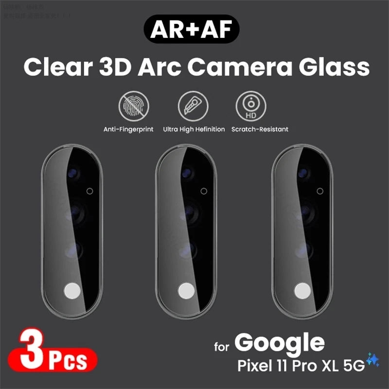 3Pcs 3D Clear Curved Camera Lens Protector Tempered Glass Film for Google Pixel11 Pixel 11 Pro XL ProXL 11ProXL Pixel11ProXL 5G