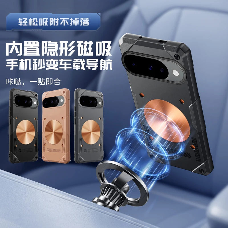 Copper Heat Dissipation Magnetic Phone Case For Google 11 10 9 Pro XL Cooling Case Heavy Duty Shockproof Cover Silicone Casing