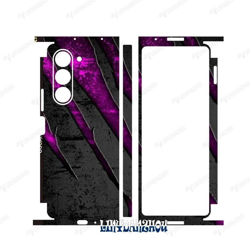Colorful Anti-Scratch Stickers For Samsung Galaxy Z Fold 5 4 3 7 6 Fold4 Protective Decal Skin Full Cover Back Film
