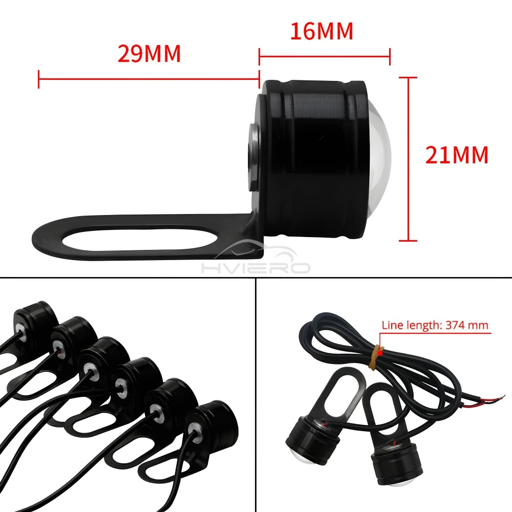 1X Car Eagle Eye Mirror Light DRL Backup Bulb Auto Motor Led Turn Signal Reverse Parking Brake Trunk Lamping Daylight Waterproof
