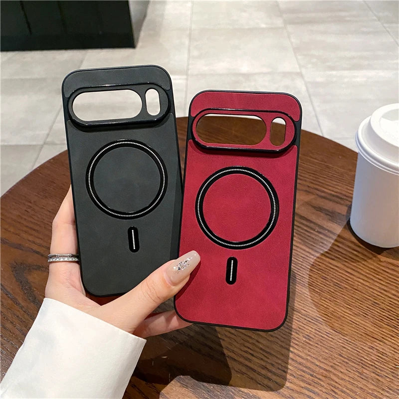 Sheepskin Matte Magnetic Frosted Case For Magsafe Google Pixel 10 9 Pro XL 9A 8A 8 Pro Wireless Charging Shockproof Cover