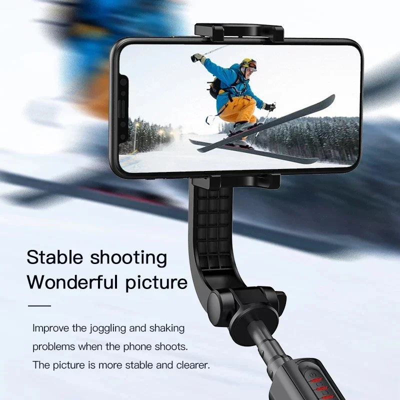 LISCN Gimbal Stabilizer Cellphone Tripod Stand Selfie Stick Adjustable Selfie Stick for Smartphone Gopro Vlog Record