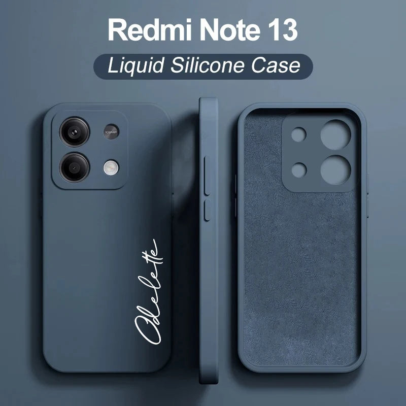 For Xiaomi Redmi Note 13 Pro Plus 4G 5G Customized Personalized Name Initials Liquid Silicone Case Cover For Redmi Note 13pro