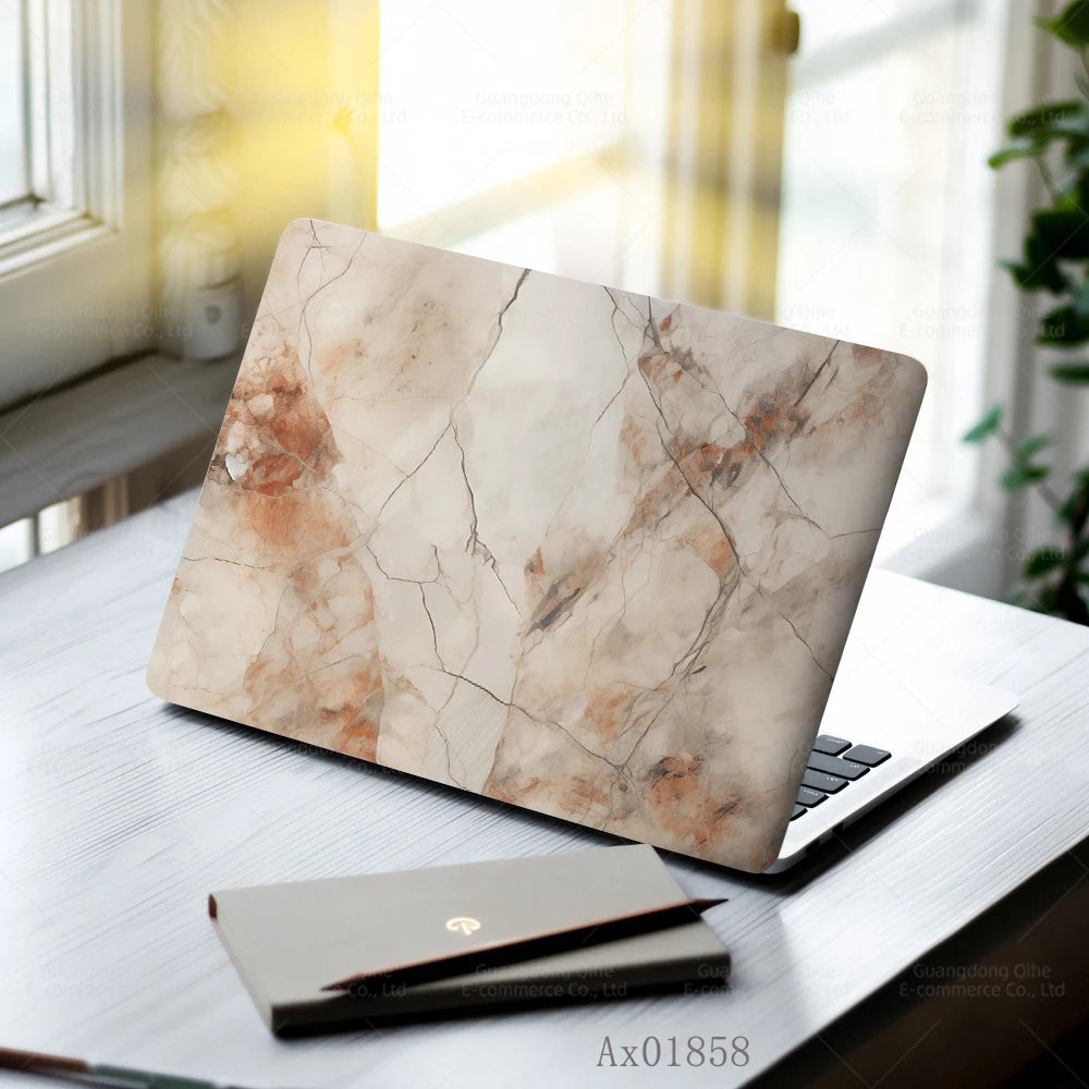 2 Pcs Light Grey Marble Laptop Skin Full Cover Decal for MacBook Laptops Waterproof PC Keyboard Skin Ornamental Decor