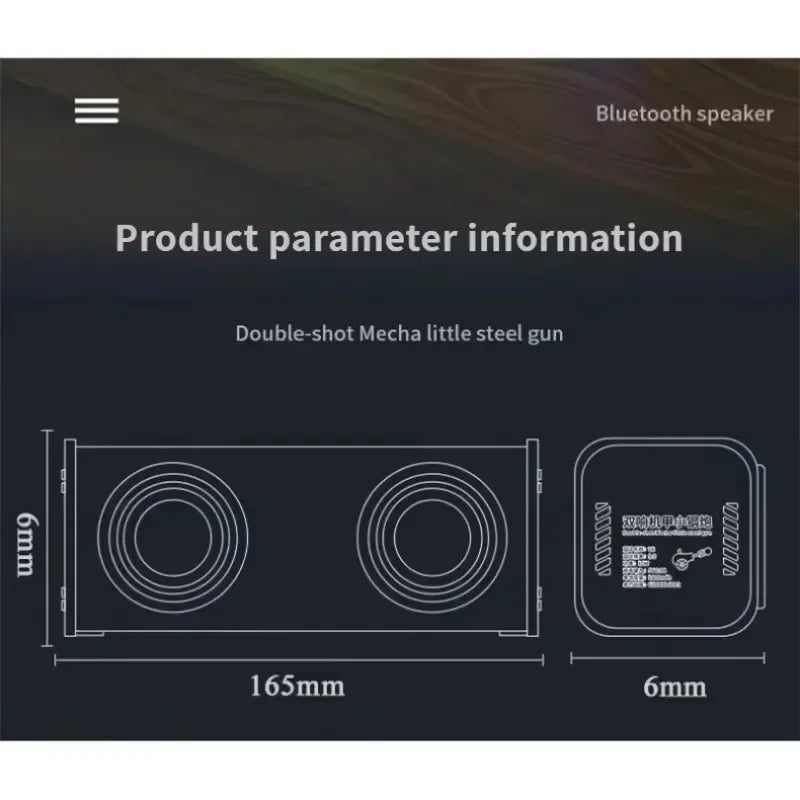 V8 Transparent Mecha Speakers Bluetooth 5.0 Wireless Double Bass Diaphragm Subwoofer Music TWS RGB Light Mini Party Loudspeaker
