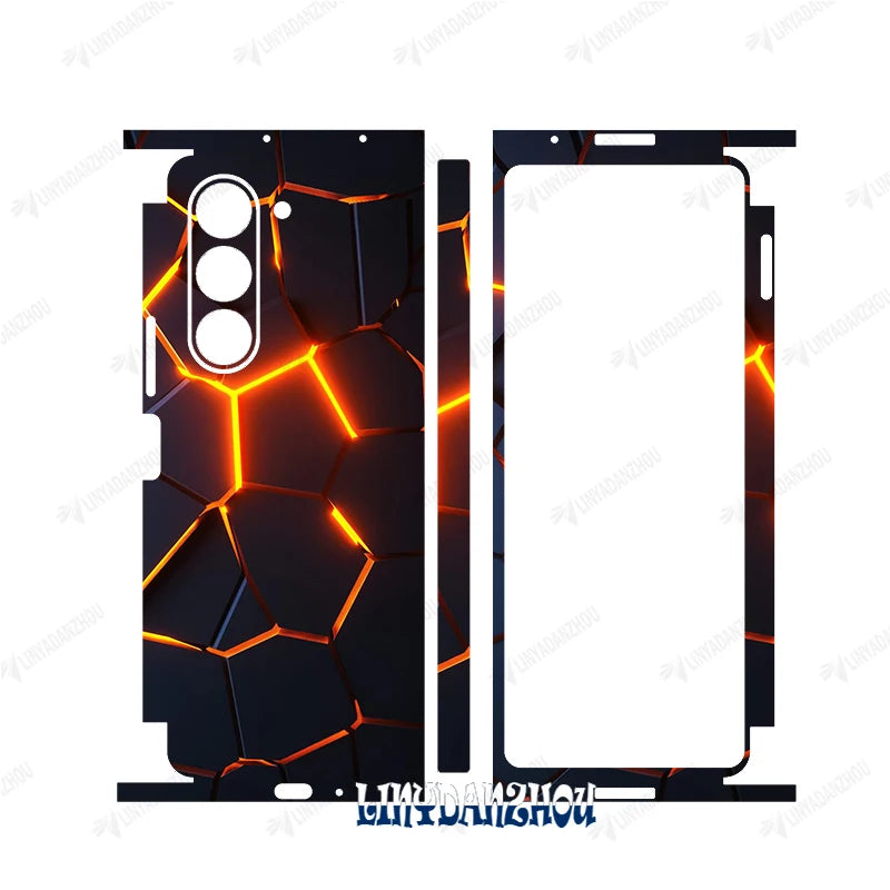 Colorful Anti-Scratch Stickers For Samsung Galaxy Z Fold 5 4 3 7 6 Fold4 Protective Decal Skin Full Cover Back Film