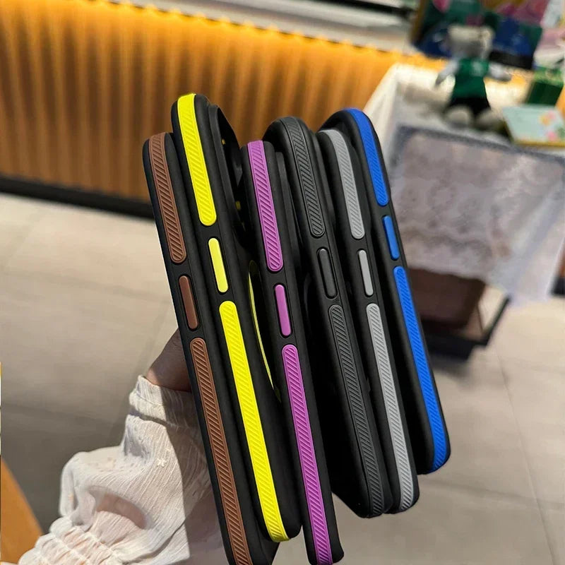 Luxury Colorblock Translucent Magnetic Phone Case for IPhone 17 16 15 14 Plus 13 Pro Max Shockproof Anti Slip Frosted Cell Cover
