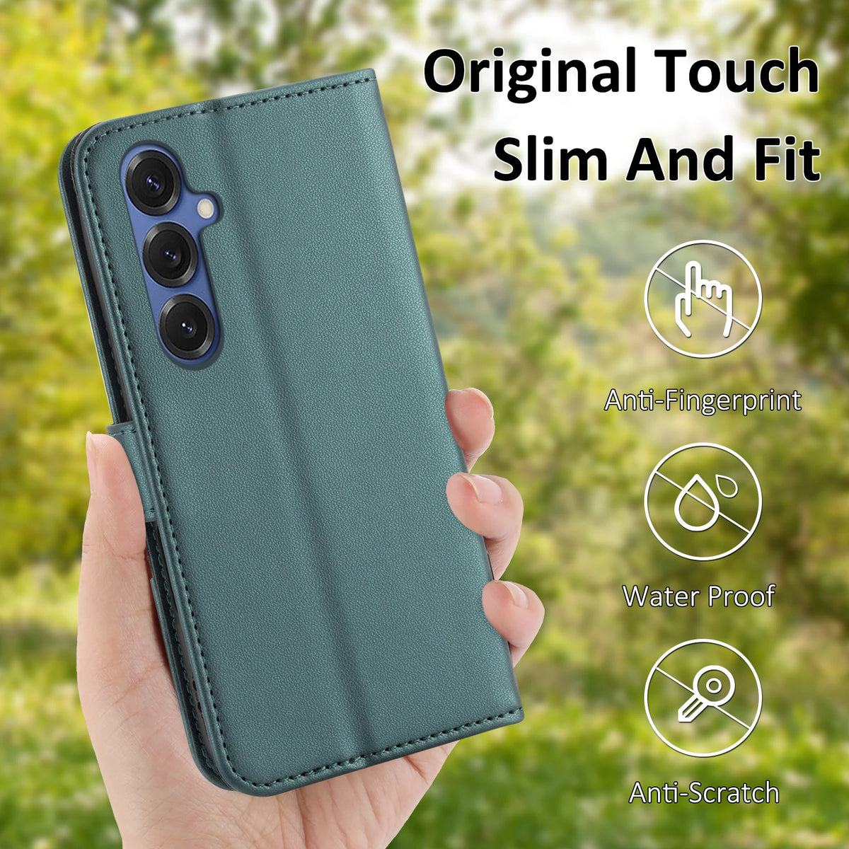 For Samsung S26 Series Protective Case S25/S24/S23/S22/S21/S20Fe Flip Wallet Protective Case with Card Slot Faux Leather Phone Case