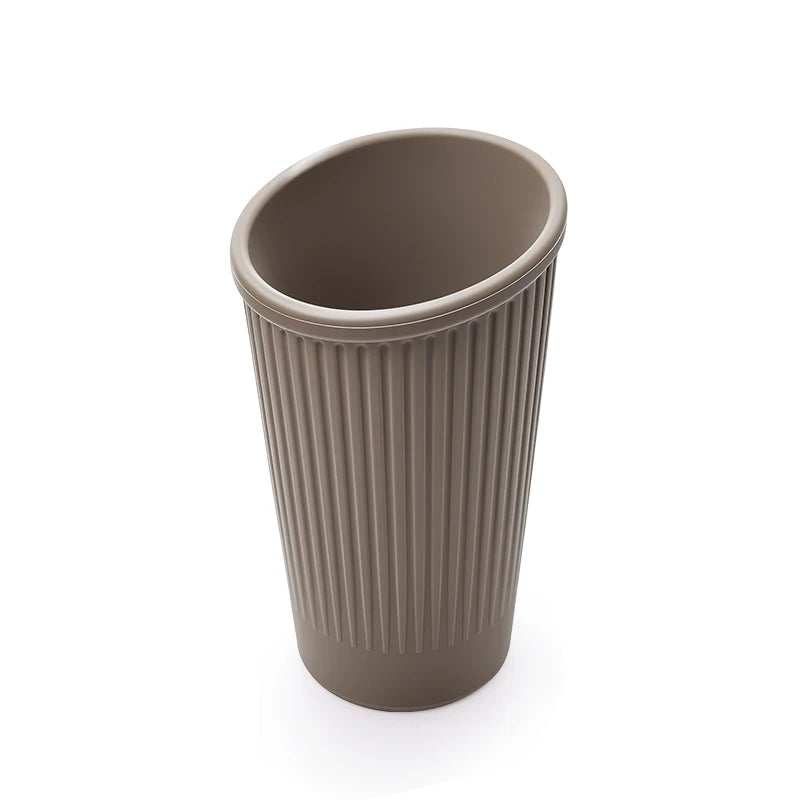 New Vertical Striped Silicone Car Trash Cup & Storage Bucket No Installation Needed Portable Waste Holder for All Auto Models