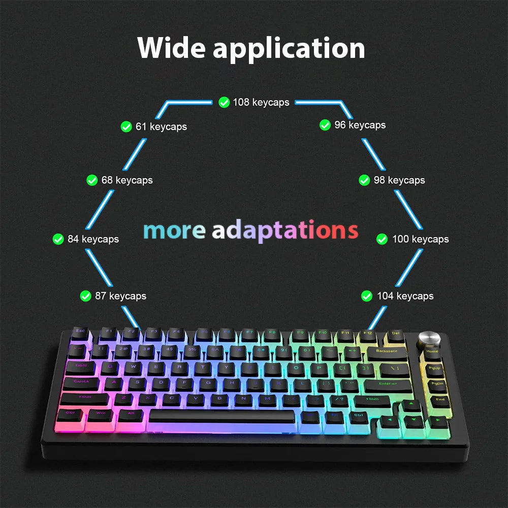 Pudding Keycap 130 Keys PBT Double Shot Mteria keyboard Keycap For 61 68 84 87 96 98 100 108 Key RGB Mechanical Keyboard keycaps