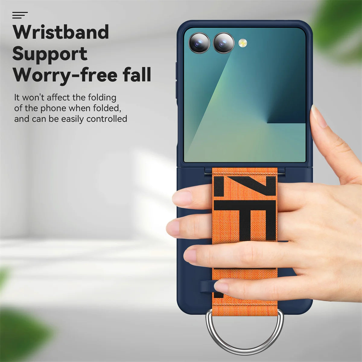 Wrist Strap Ring Holder Phone Case for Samsung Galaxy Z Flip 8 7 6 5 Luxury Matte PC Shockproof Hand Chain Band ZFlip 7 FE Cover