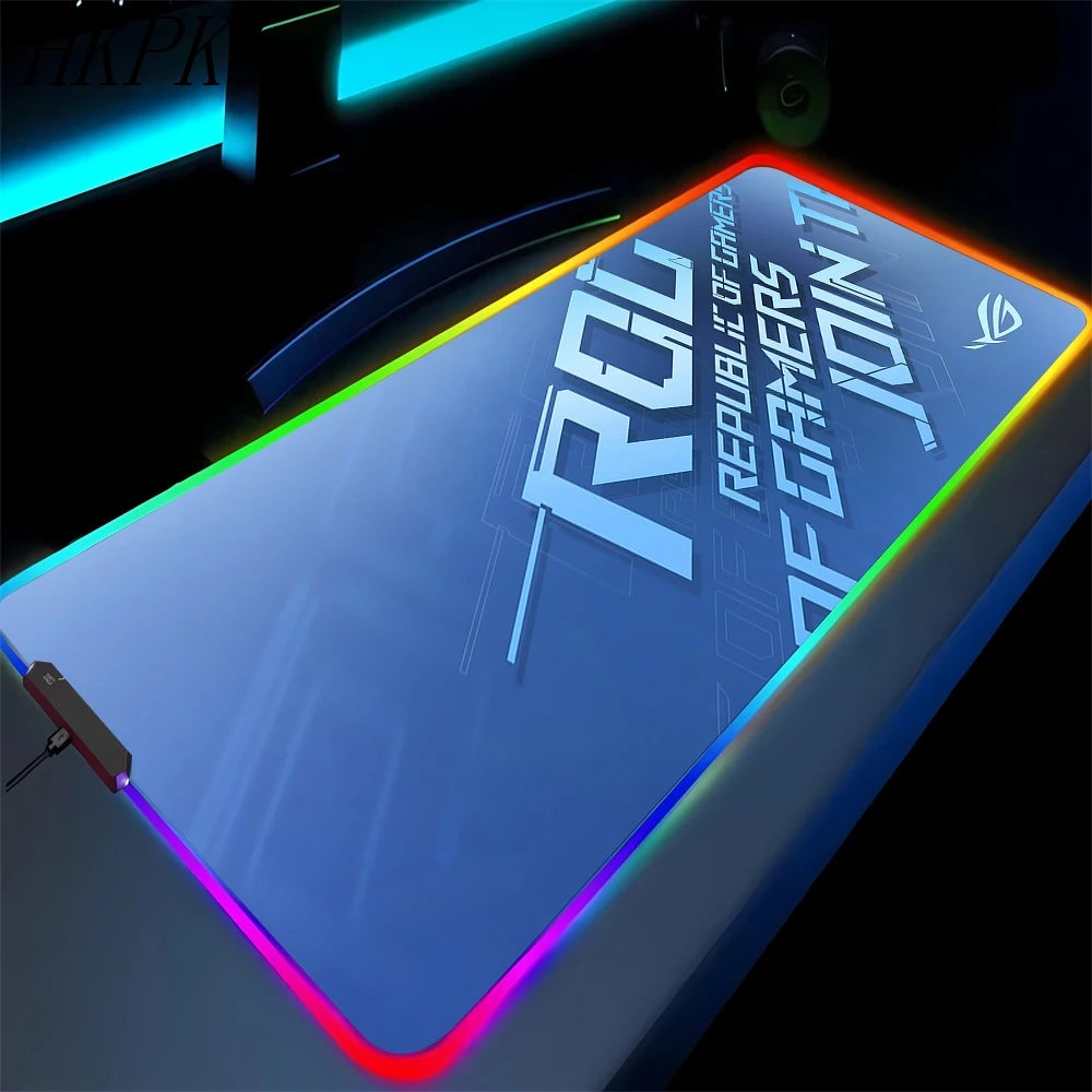 Black Mouse Pad Asus Rgb Gaming Mause Mat Anime Mats Gamer Rug Pc Xxl Cute Pads Large Game Keyboard Carpet Backlight Mousepad