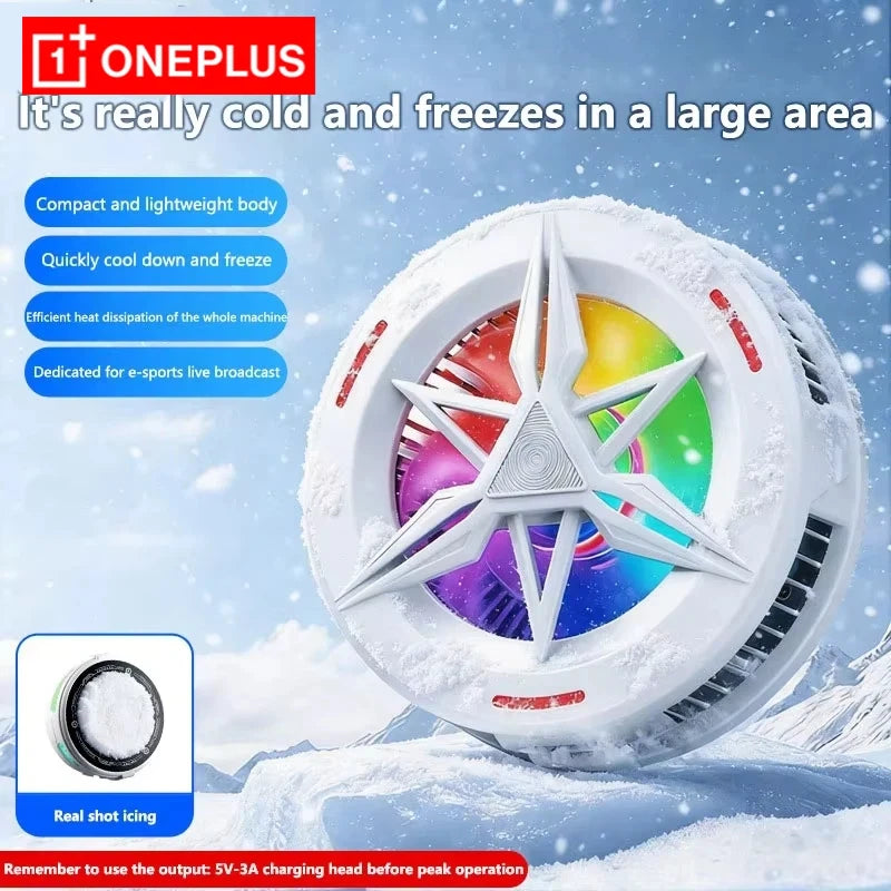 Oneplus Semiconductor Phone Cooler 5V3A Powerful Cooling Magnetic & Clip 2-in-1 Digital Display for Gaming Live Broadcast