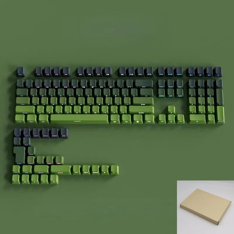 Gradient Gray Double Shot RGB Backlit Keycaps OEM Profile 135+ Keys Side Printed PBT Keycaps for Cherry MX Switches Keyboards