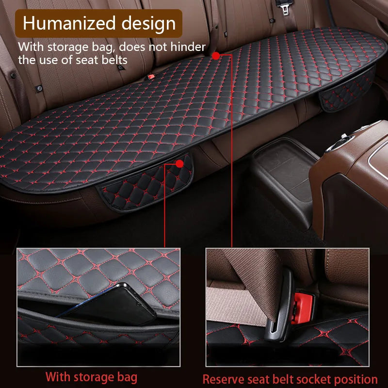 SEAMETAL PU Leather Car Seat Cover Front Rear Auto Chair Protector Backrest Waterproof Cushions Four Season for Car Accessories