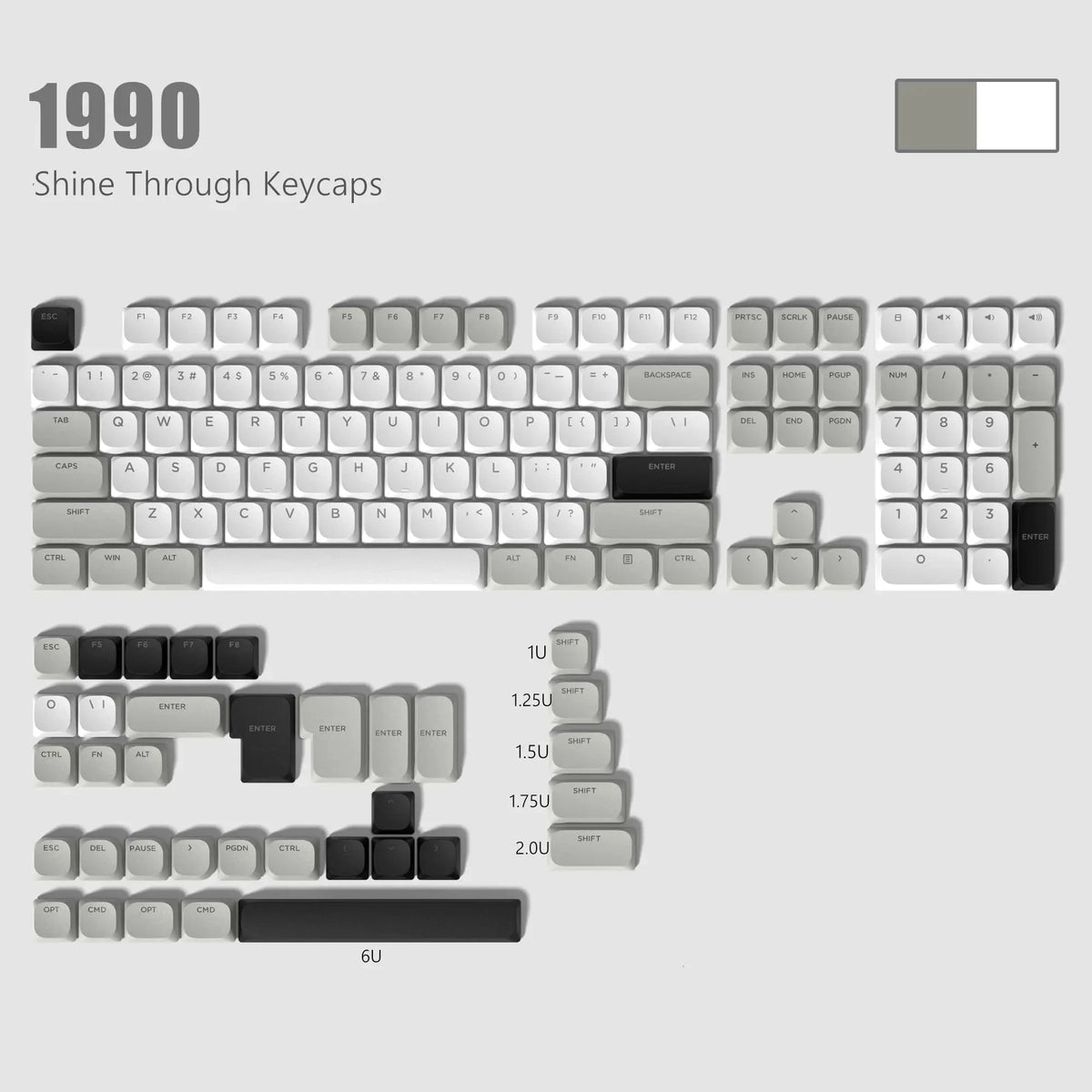 143 Key Low Profile PBT Keycaps Backlit Shine Through RGB Key cap for 60% 61/87/104 Cherry Gateron MX Gamer Mechanical Keyboard