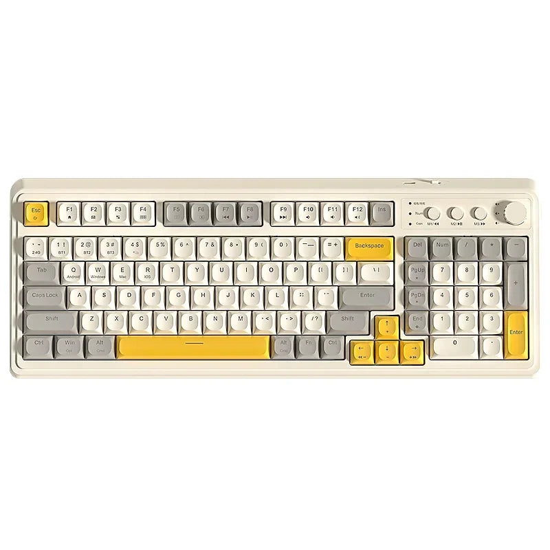 AULA S99 2.4G Wireless/ Bluetooth/Wired Three Mode Gaming Keyboard RGB Ergonomic Keyboard Office Typing Mute 99 Keys Keyboard