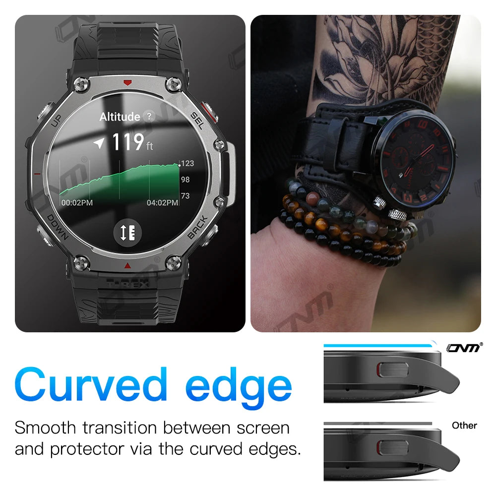9H Hardness Tempered Glass for Amazfit T-Rex 3 Screen Protector Tempered Glass Anti-scratch Film for Amazfit TRex 3 Accessories