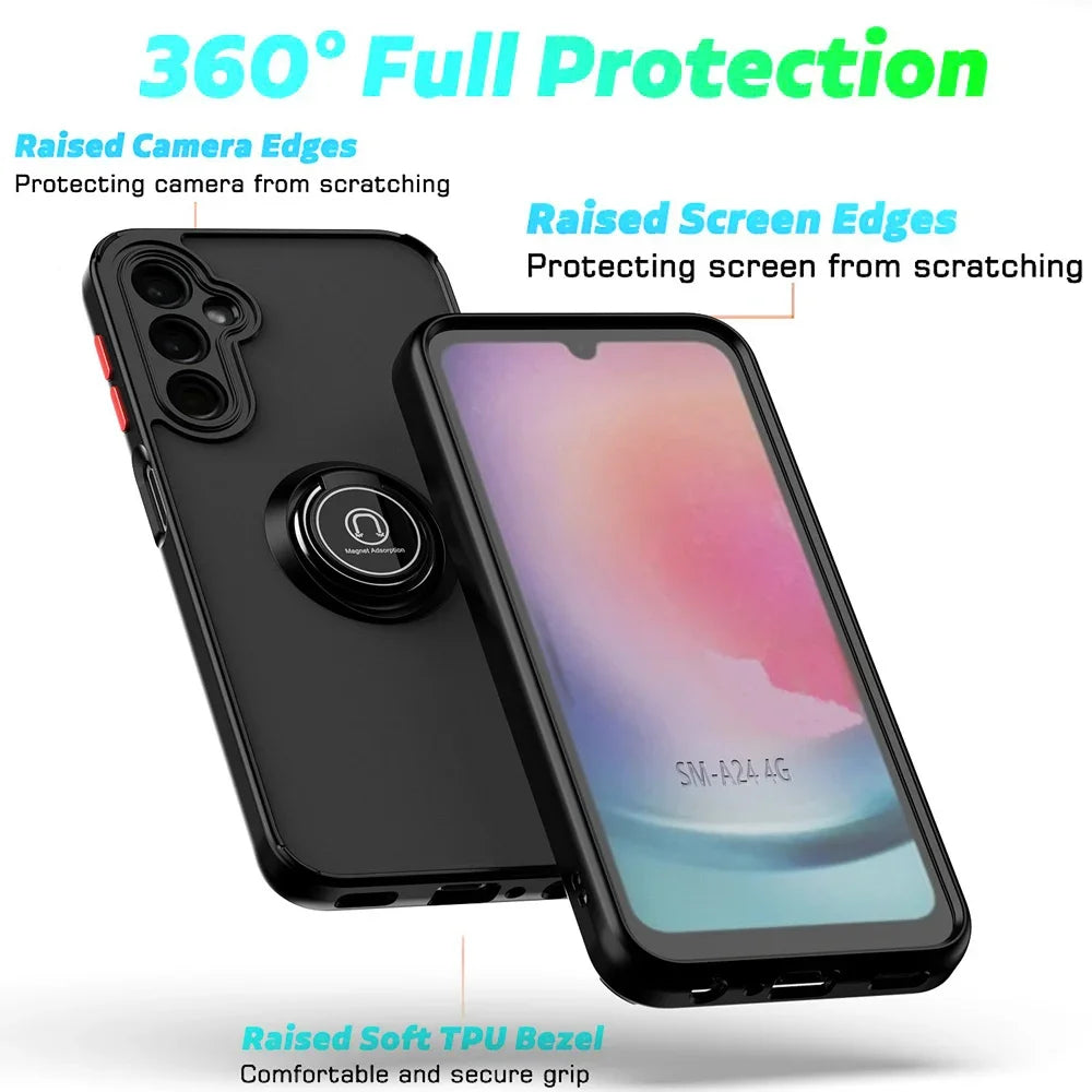 For Samsung Galaxy S24 FE S23 Plus S22 S21 S20 Note 20 Ultra 10 Lite Case Shockproof Cover With Ring Fundas Coque