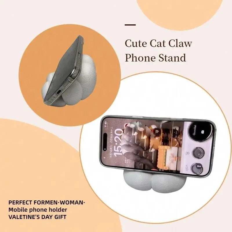 Cat Paw Phone Stand Cute Cartoon Smartphone Holder 1PCS Desktop Decoration for Phone Support Desk Decor Gift