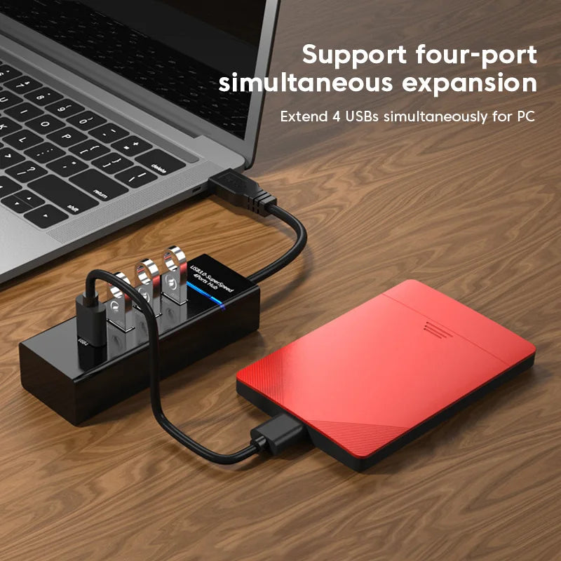 4Port USB 3.0 Hub USB Hub High Speed USB Splitter Adapter 5Gbps For PC Computer Accessories Multiport HUB 4 USB 3.0 2.0 Ports