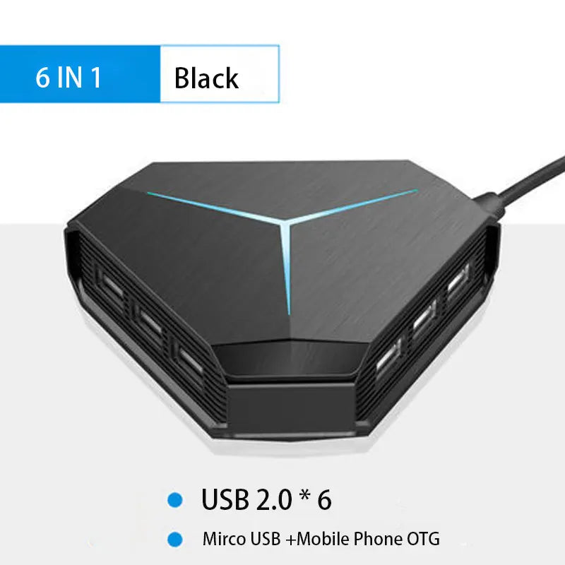 USB Hub USB 3.0 Hub USB Splitter Multi USB 2.0/3.0 Card Reader Headphone Microphone Jack 6 Ports Hub For Desktop PC Notebook