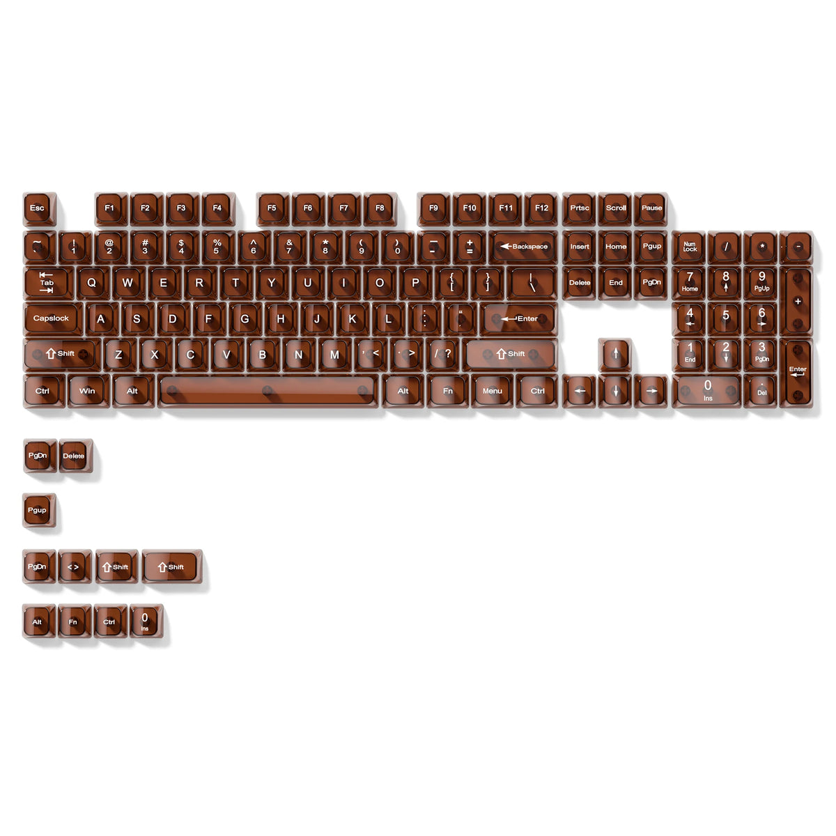 115 Keys Semi-transparent RGB Backlit PC Keycaps MDA Profile Foggy Pink UV-print Keycaps for Cherry Gateron MX Switches Keyboard