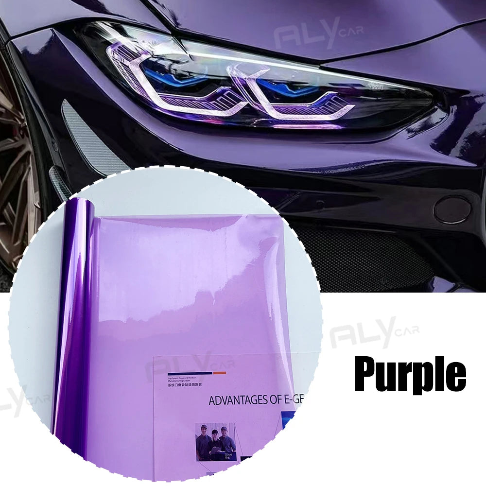 30cmx200cm Car Transparent Light Purple Protector Film Tint Headlight Taillight Wrap Cover Sticker for Motorcycle Car Accessorie