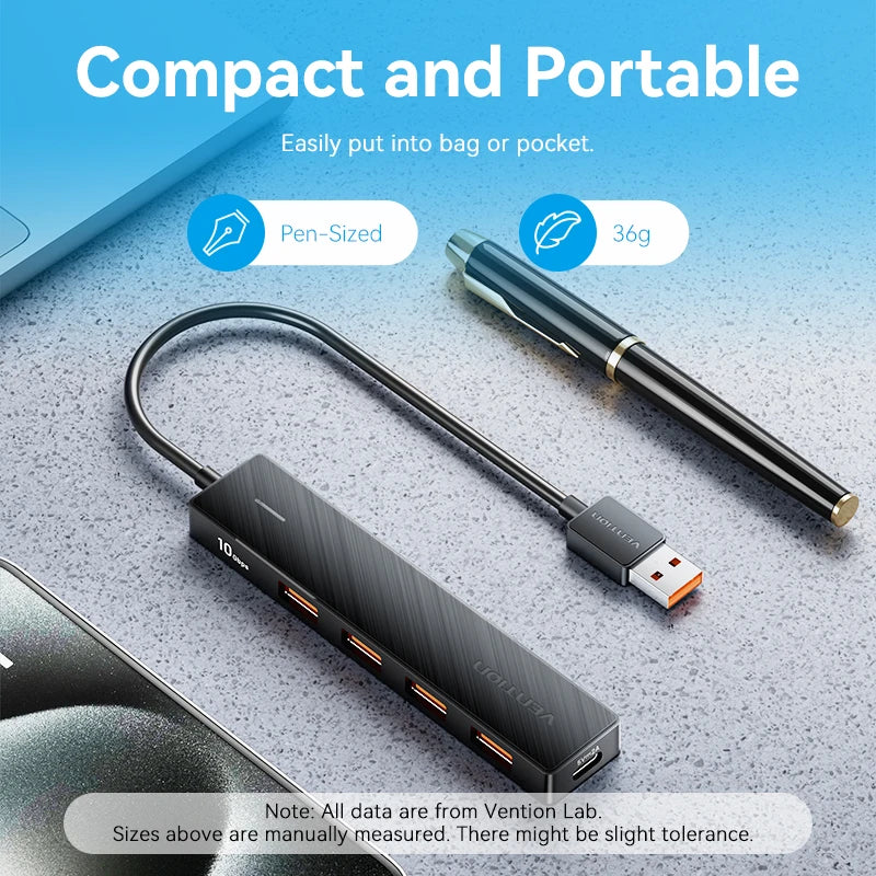 Vention USB 3.2 Gen2 HUB 5 Ports Splitter 10Gbps USB A Type C HUB Multiport Adapter for MacBook iPad Laptop Expansion PC Desktop
