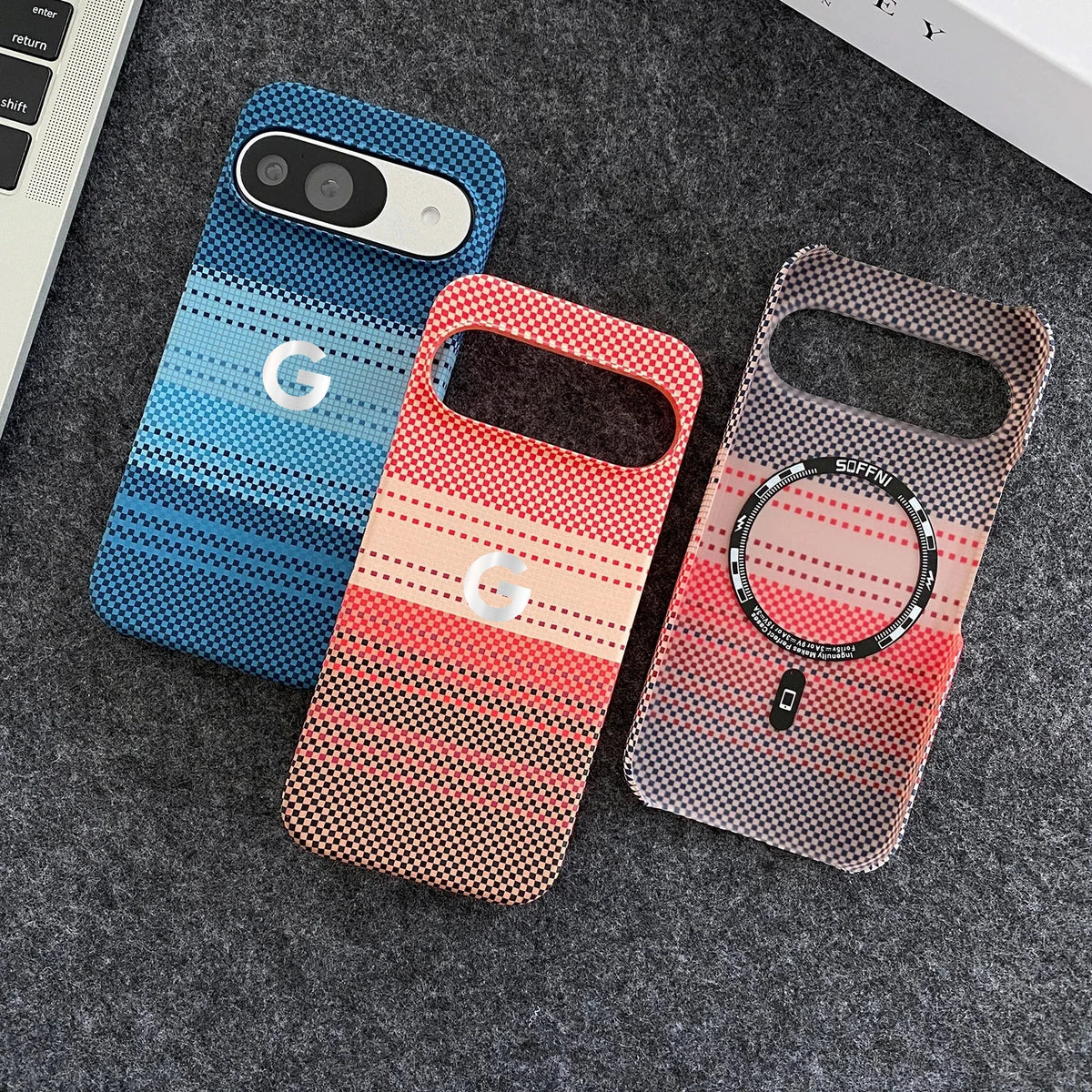 Luxury Ultra-Thin Carbon Fiber Kevlar Pattern Case For Google Pixel 9 Pro XL 8 7 Pro 5G Wireless Charging Rugged Anti-drop Cover