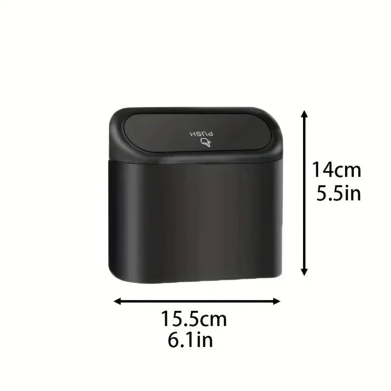 Leakproof Mini Car Trash Can With Lid Vehicle Interior Accessory Comes With 10 Rolls 150Pcs Black Garbage Bags