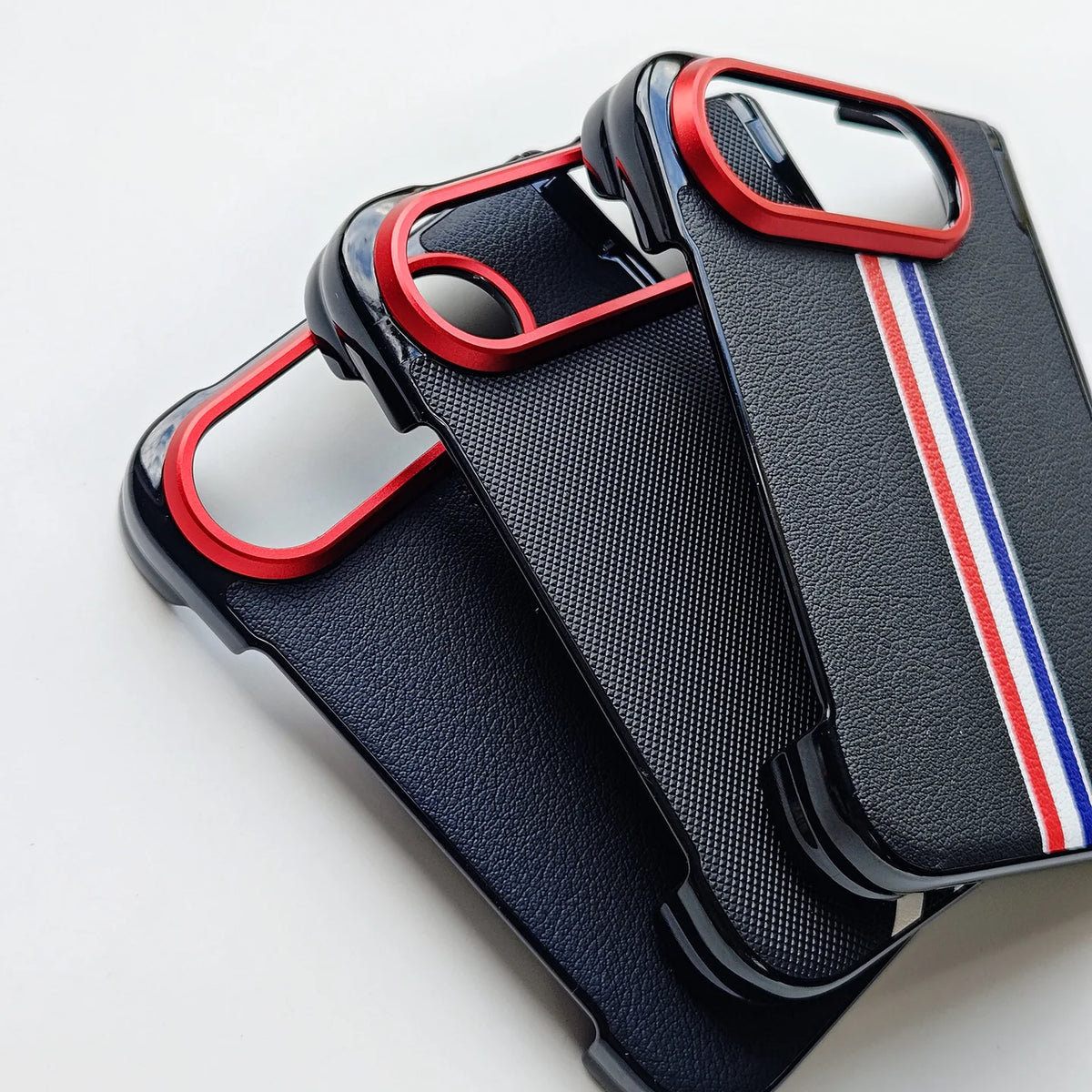 Business Premium Anti‑Scratch PU Leather Foldable Phone Case for IPhone Duo Slim Hard Shockproof Full‑Edge Protective Cover