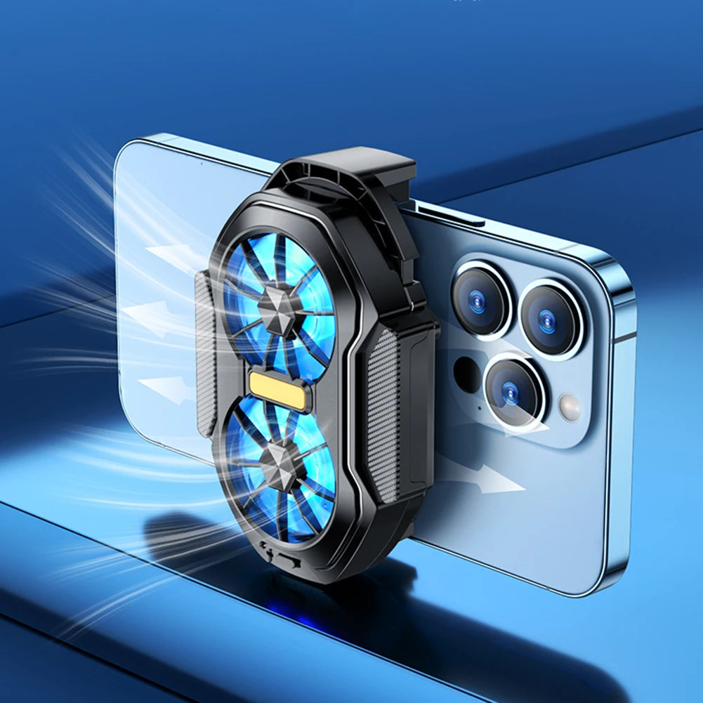 FS01 Dual Fan Rechargeable Mobile Phone Cooler Stronger Cooling Air Phone Radiator Mini Back Clip USB Radiator for Android IOS