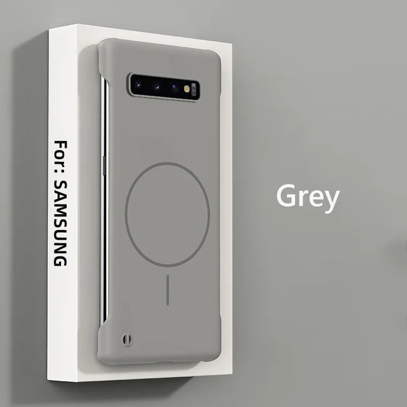 For Magsafe Frameless Magnetic Wireless Charging Phone Case For Samsung Galaxy S10 Plus S10Plus Slim Hard Back Cover