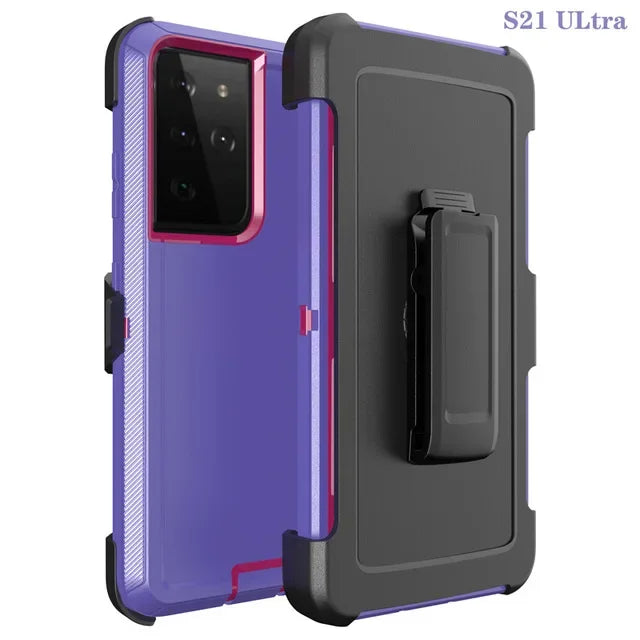 Armor Otter Case for Samsung Galaxy S26 S23 S22 S21 S20 S24 Ultra A17 A07 S25 edge Heavy Duty Shockproof +Belt Clip Box Case