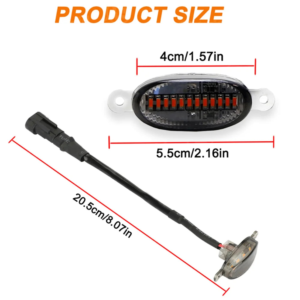 Universal Smoked Lens Amber / White LED Car Front Grille Clearance Marker Light Assemblies W/ Wiring Harness Kit For Truck SUV