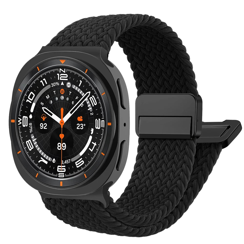 Magnetic Braided Band For Samsung Galaxy Watch 9 8 Strap 44mm 40mm Nylon Bracelet Correa Pulseira Galaxy Watch 8 Classic 46mm