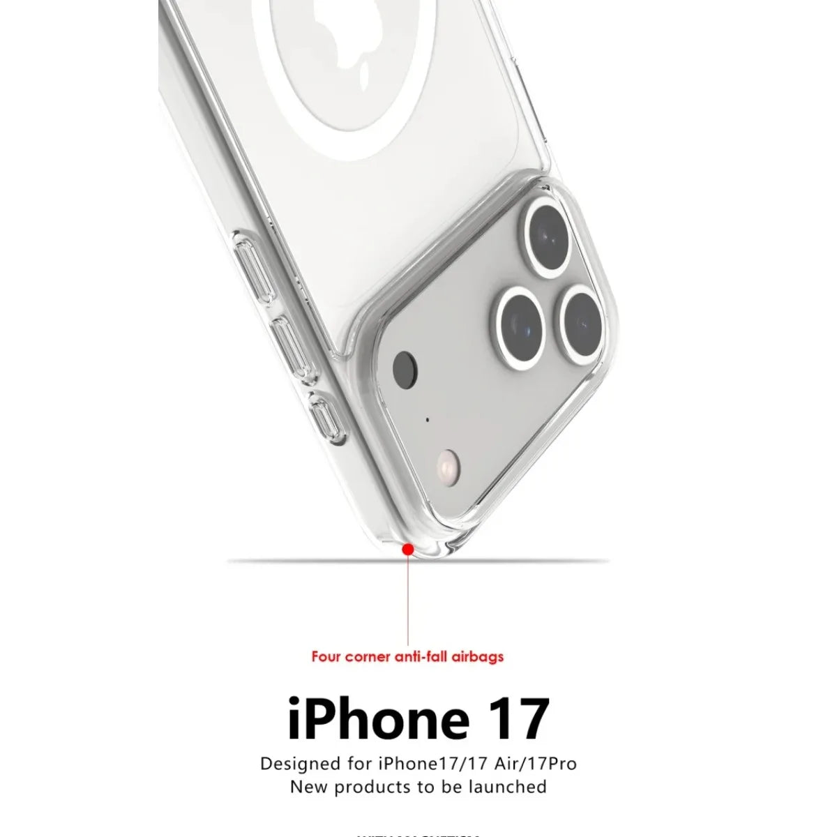 Shockproof For Magsafe Clear Magnetic Wireless Charge Case For iPhone 17 Air 17 Pro Max Hybird Hard Acrylic Back Cover Bumper