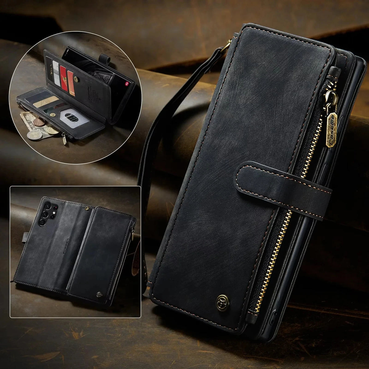 Flip Leather Phone Case For Samsung Galaxy S25 Edge S24 S26 Ultra S23 FE S22 S21 S20 Plus Note20 A16 A56 A17 A37 A57 Wallet Etui
