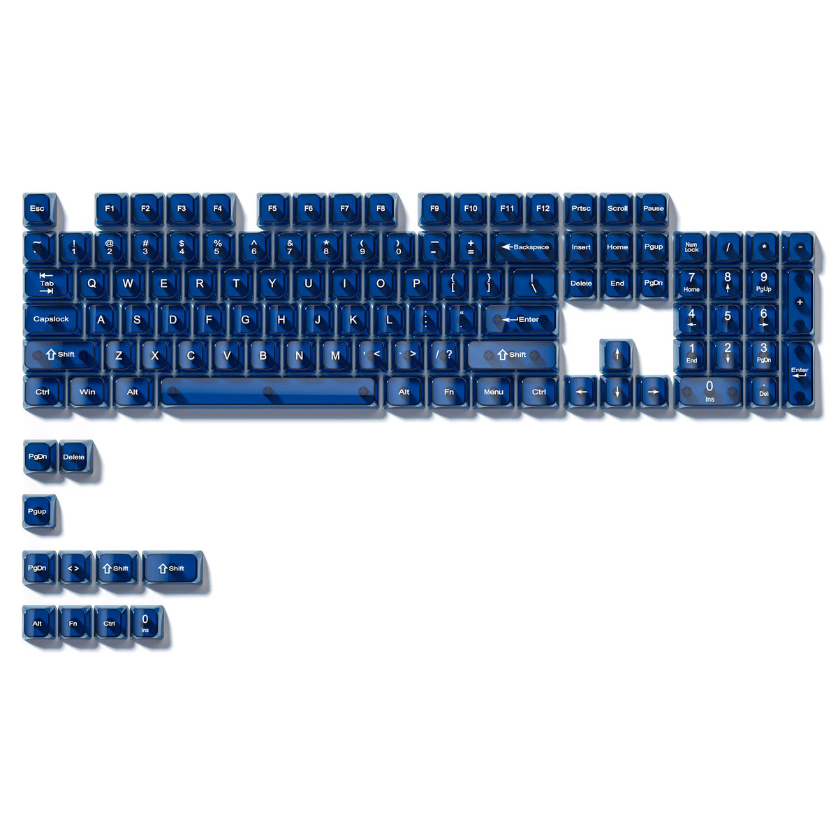 115 Keys Semi-transparent RGB Backlit PC Keycaps MDA Profile Foggy Pink UV-print Keycaps for Cherry Gateron MX Switches Keyboard