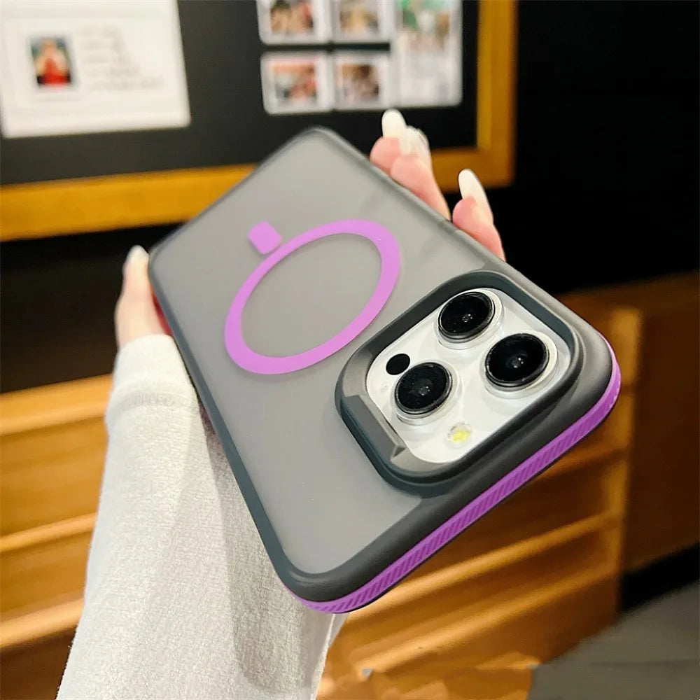 Magnetic Luxury Matte Translucent Armor Shockproof Case For iPhone 16 15 14 13 12 11 Pro Max for Magsafe Wireless Charge Cover