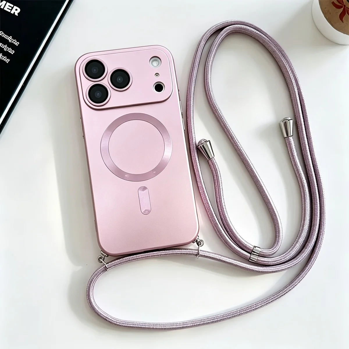 Luxury Crossbody Lanyard Magnetic Case for IPhone 17 16 15 14 12 13 11 Pro Max Plus for Magsafe Camera Protection Soft Cover
