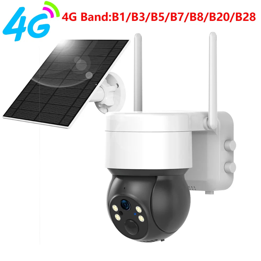 Tuya SmartLife WiFi/4G Sim Card 3MP WiFi Battery Solar Motion Tracking Human Detect Color Night Vision Outdoor PTZ CCTV Camera