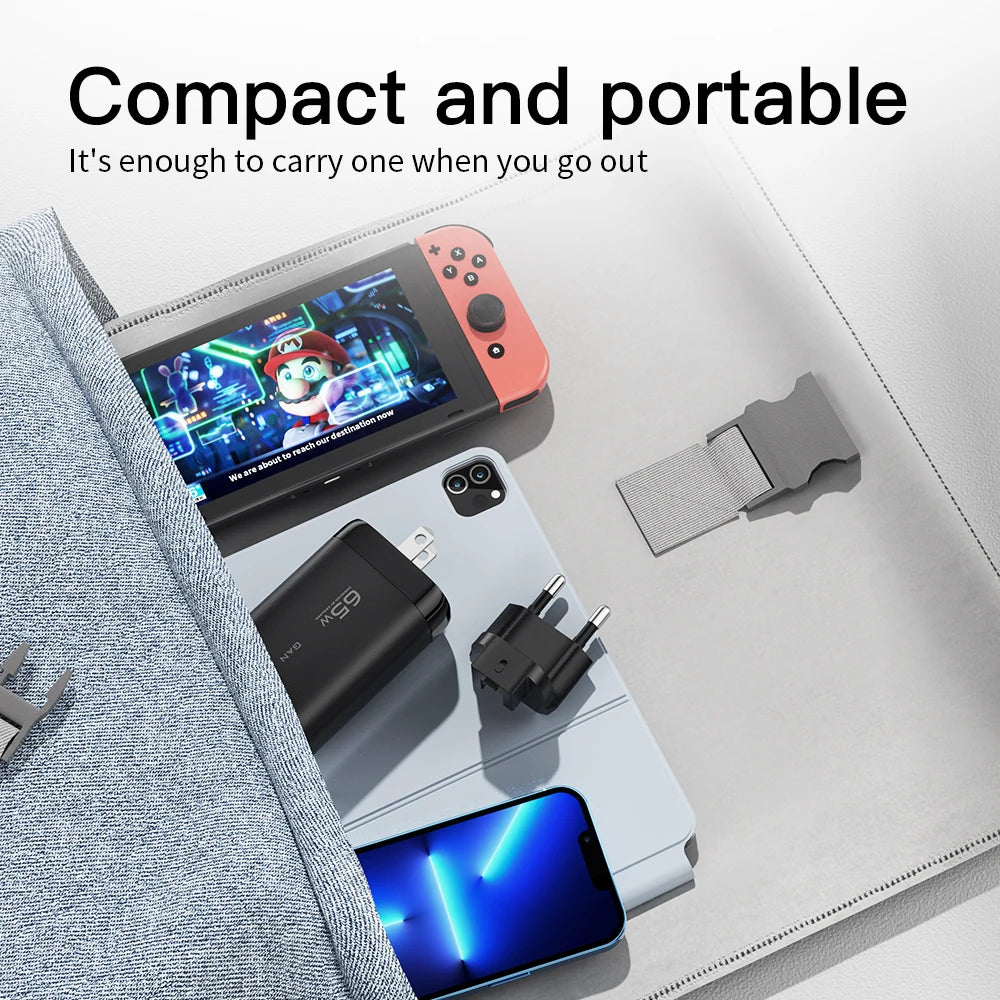 Essager 65W GaN USB Type C Charger For Laptop PPS 45W 25W Fast Charge For Samsung QC3.0 PD3.0 For iPhone14 13 Pro Phone Chagers