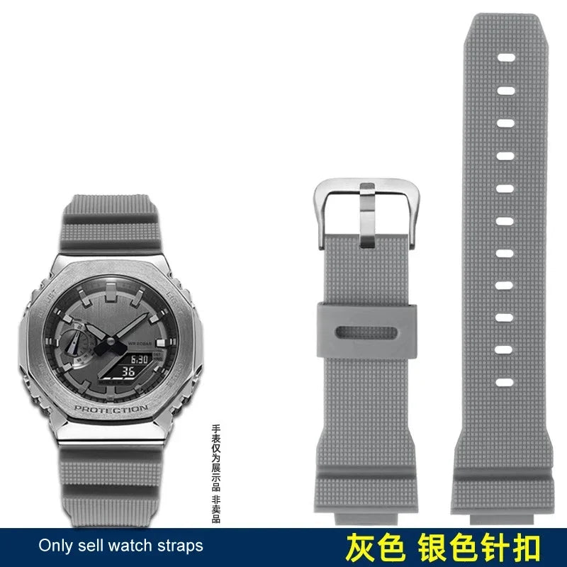 High quality rubber strap For Casio G-Shock GM2100 GA2100 DW5600GM GA 2100 DW6900 silicone waterproof strap 16mm bracelet