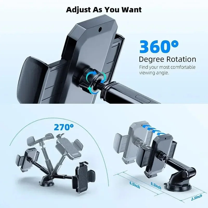NEW Universal Sucker Car Phone Holder 360° Windshield Car Dashboard Mobile Cellphone Support Bracket for iPhone Samsung Xiaomi