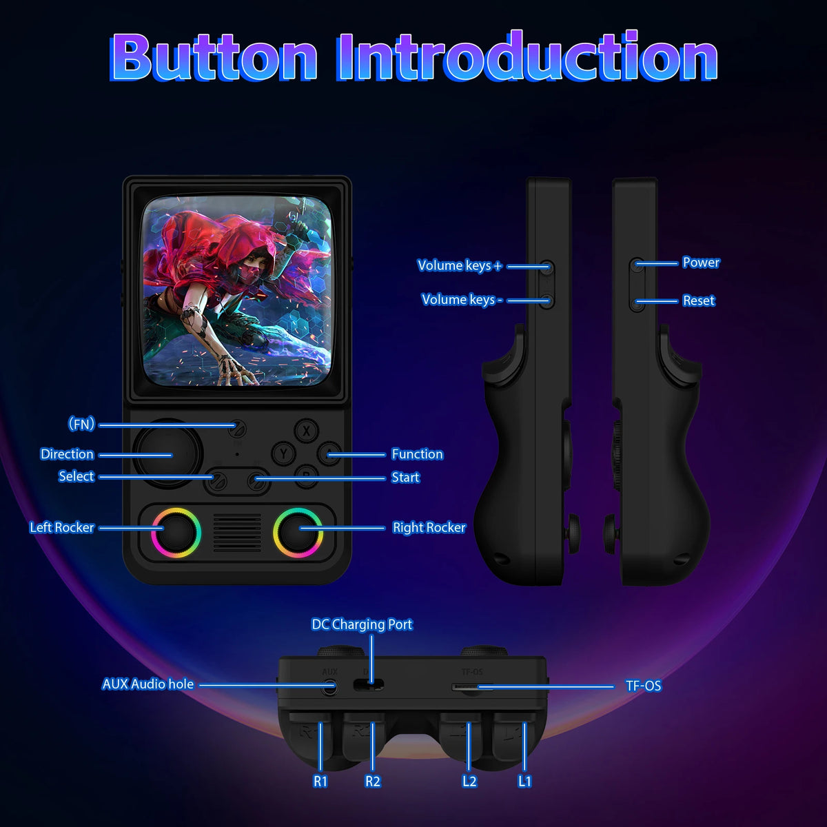 AISLPC RG40 MAX Handheld Game Console 64/128G 4.0" IPS Screen 5G Portable Pocket Game Player