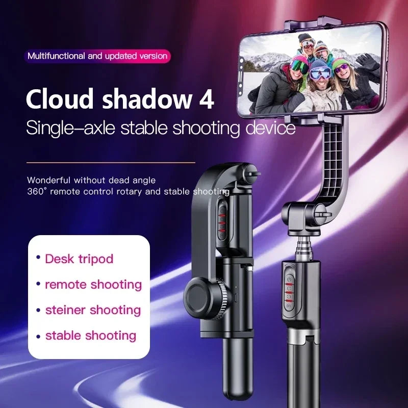 LISCN Gimbal Stabilizer Cellphone Tripod Stand Selfie Stick Adjustable Selfie Stick for Smartphone Gopro Vlog Record