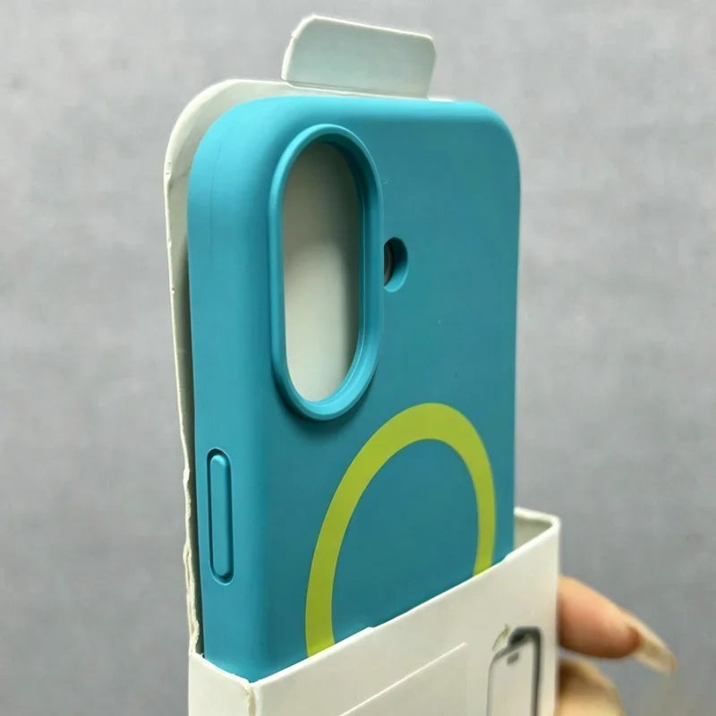 Original Liquid Silicone Magnetic Fluorescent Case For iPhone 17 16 Pro Max Candy Smooth Soft Armor Wireless Charge 17PM Cover